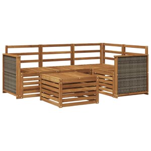 vidaXL Ensemble de canapés d'extérieur 5 pc Naturel Polyester
