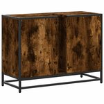 vidaXL Armoire lavabo de salle de bain chêne fumé bois d'ingénierie