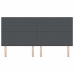 vidaXL Tête de lit avec tête de lit Gris foncé 200 cm Cuir synthétique