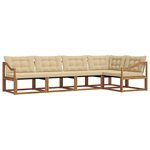 vidaXL Ensemble de canapés d'extérieur 5 pc Naturel et Beige