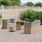 vidaXL Ensemble de canapé de jardin 8 Pièces Beige polyrotin