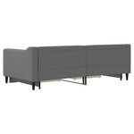 vidaXL Lit de jour avec gigogne et tiroirs gris foncé 90x190 cm tissu
