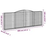vidaXL Paniers à gabions arqués 3 Pièces 400x30x140/160 cm Fer galvanisé