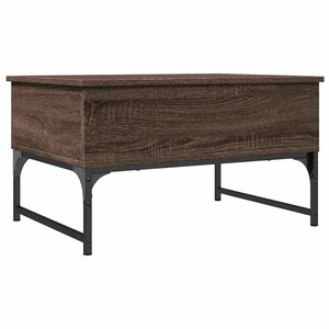 vidaXL Table basse chêne marron 70x50x40 cm bois d'ingénierie et métal