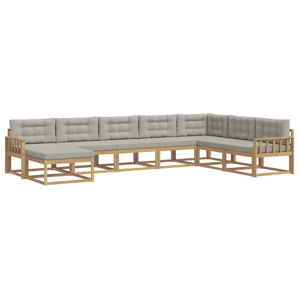 vidaXL Ensemble de canapés d'extérieur 8 Pièces Blanc et gris clair