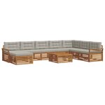 vidaXL Ensemble de canapés d'extérieur 9 pc Gris Naturel et Clair