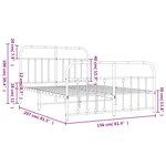 vidaXL Cadre de lit métal sans matelas avec pied de lit noir 150x200cm