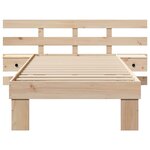 vidaXL Cadre de lit avec tête de lit Marron 90 x 190 cm Pin massif