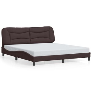 vidaXL Cadre de lit sans matelas Hvar marron foncé 180x200 cm tissu