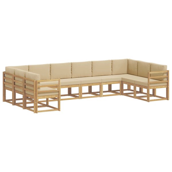 vidaXL Ensemble de canapés d'extérieur 10 pc Blanc et Beige