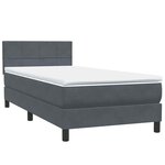 vidaXL Sommier à lattes de lit et matelas et LED gris foncé 80x210 cm velours