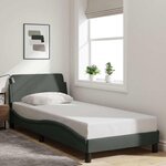 vidaXL Cadre de lit Dover gris foncé 90x200 cm tissu