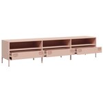 vidaXL Meuble TV rose 202x39x43 5 cm acier laminé à froid