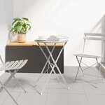 vidaXL Table de bistrot pliante beige Ø50 x 71 cm en acier recouvert de poudre