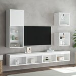 vidaXL Meuble TV avec lumières LED blanc 40 5x30x102 cm