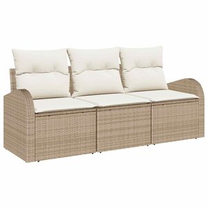vidaXL Ensemble de canapé de jardin Beige polyrotin