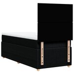 vidaXL Sommier à lattes de lit avec matelas Noir 90x190 cm Tissu