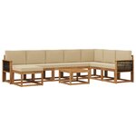 vidaXL Ensemble de canapés d'extérieur 9 pc Naturel et Beige Polyester