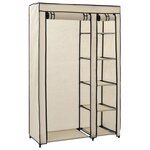 vidaXL Garde-robe pliable Crème 110x45x175 cm Tissu