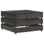 vidaXL Salon de jardin 3 Pièces Bois de pin imprégné de gris