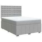 vidaXL Sommier à lattes de lit avec matelas Gris clair 140x190cm Tissu