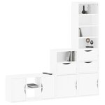 vidaXL Meubles TV 4 Pièces avec rangement ODDA blanc bois de pin massif