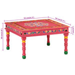 vidaXL Table basse rose bois de manguier massif peint à la main