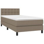 vidaXL Sommier à lattes de lit avec matelas LED Taupe 100x200 cm Tissu