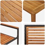 Ensemble de salle à manger de jardin 3 pièces vidaXL en poly rotin noir et acacia