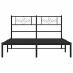 vidaXL Cadre de lit métal sans matelas avec tête de lit noir 150x200cm