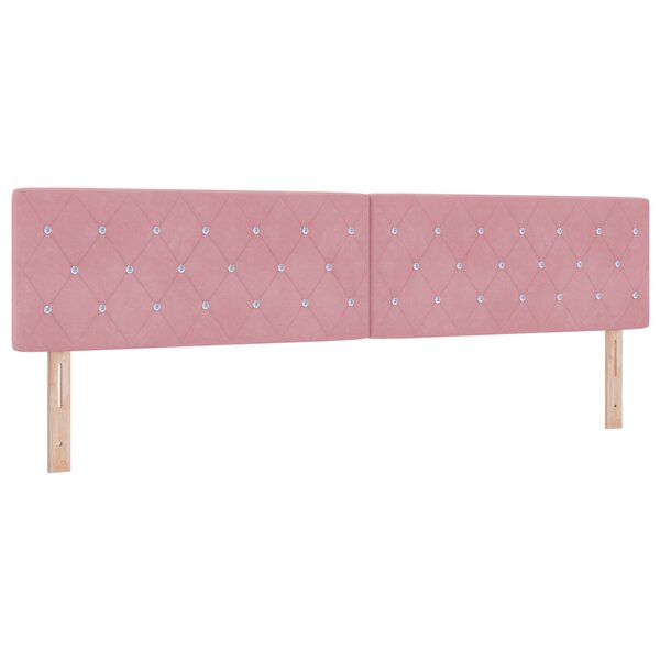 vidaXL Tête de Lit LED Capitonnée avec Boutons en Cristal Rose 100 cm Velours