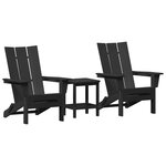 Ensemble de jardin 3 pièces vidaXL Noir HDPE