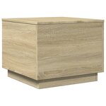 vidaXL Table basse avec lumières LED chêne sonoma 50x50x40 cm