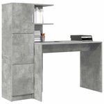 vidaXL Bureau 2 Pièces Gris béton