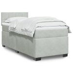 vidaXL Sommier à lattes de lit et matelas Gris clair 100x200cm Velours