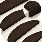 vidaXL Tapis d'escalier autocollants 15Pièces Marron 56x17x3cm Aiguilleté