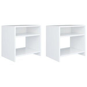 vidaXL Tables de chevet 2 Pièces Blanc 40x30x40 cm Bois d'ingénierie
