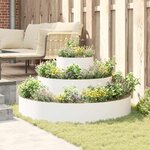 vidaXL Cache-pot de jardin Blanc 120 x 120 x 20 cm Acier
