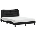 vidaXL Lit avec matelas Hvar noir et blanc 120x200 cm similicuir