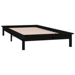vidaXL Cadre de lit à LED sans matelas noir 90x190 cm bois massif