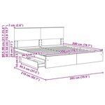 vidaXL Lit de Rangement Gris béton 200 x 200 cm Bois d'ingénierie