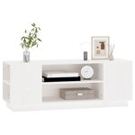 vidaXL Meuble TV Blanc 110x35x40 5 cm Bois de pin massif
