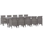 Ensemble de salle à manger de jardin 11 pièces vidaXL avec coussins gris clair en poly rattan