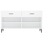 vidaXL Banc à chaussures blanc 102x35x55 cm bois d'ingénierie