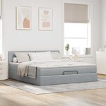 vidaXL Lit ottoman avec matelas gris clair 160x200 cm tissu