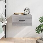 vidaXL Table de chevet murale sonoma gris 35x35x20 cm