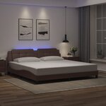 vidaXL Cadre de lit avec LED sans matelas marron 200x200 cm