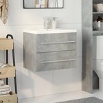 vidaXL Ensemble de meubles de salle de bain 2 Pièces gris béton