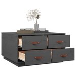 vidaXL Table basse Gris 80x80x45 cm Bois massif de pin