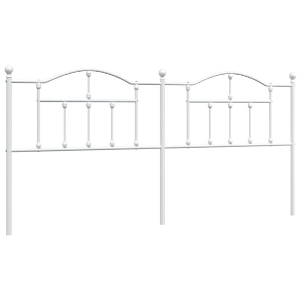 vidaXL Tête de lit métal blanc 200 cm
